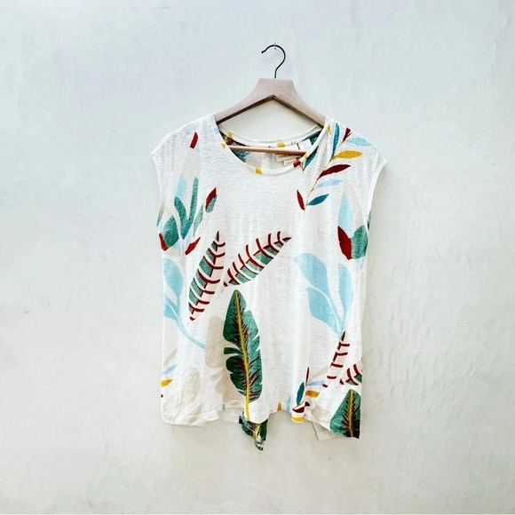 Cynthia Rowley || 100% Linen Women’s Sleeveless Shirt Floral Small - Picture 1 of 7
